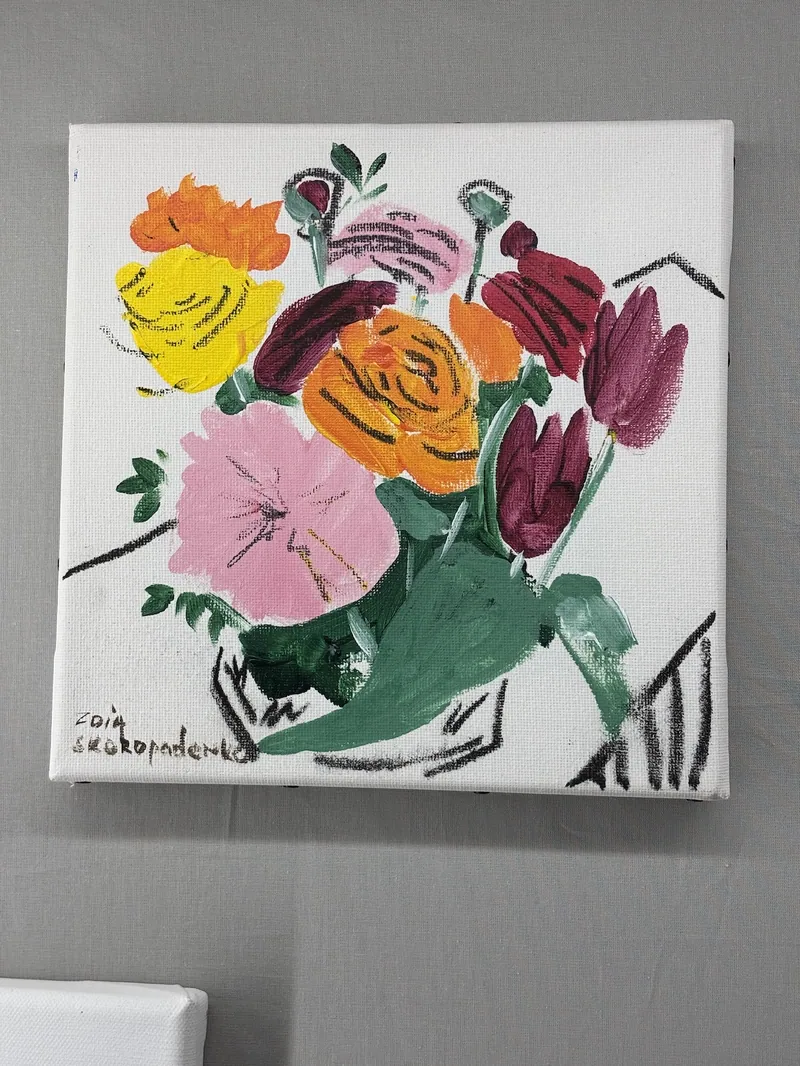 Tulips and flowers. By Zoia Skoropadenko